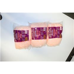 LOT OF 3 PEACH 1 LB BAGS OF 100% ACRYLIC YARN