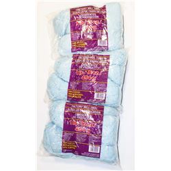 LOT OF-3 LIGHT BLUE 1LB BAGS OF 100% ACRYLIC