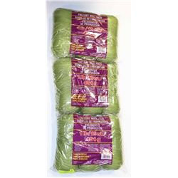 LOT OF-3 MED GREEN 1LB BAGS OF 100% ACRYLIC