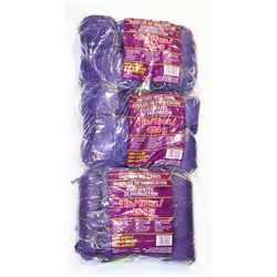 LOT OF 3 PURPLE 1 LB BAGS OF100%  ACRYLIC YARN.