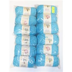 LOT OF12 BERNAT BABY BLANKET BLUE YARN