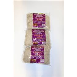 LOT OF 3 TAN 1 LB BAGS OF 100% ACRYLIC YARN