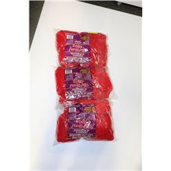 LOT OF 3 RED 1 LB BAGS OF 100% ACRYLIC YARN