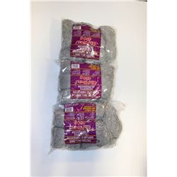 LOT OF 3 GREY 1 LB BAGS OF 100% ACRYLIC YARN