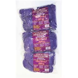 LOT OF 3 PURPLE 1 LB BAGS OF 100% ACRYLIC YARN