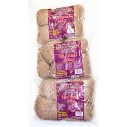 LOT OF-3 TAN 1LB BAGS OF 100% ACRYLIC