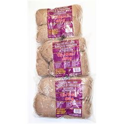 LOT OF-3 TAN 1LB BAGS OF 100% ACRYLIC