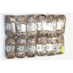 LOT OF 12 PATONS PEAK CINNAMON 90G BALL