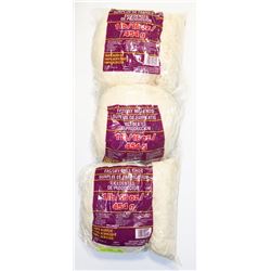 LOT OF-3 CREAM 1LB BAGS OF 100% ACRYLIC