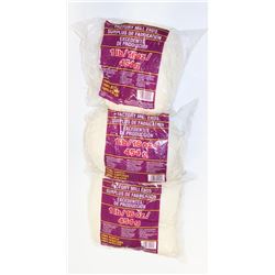 LOT OF 3 CREAM 1 LB BAGS OF 100% ACRYLIC YARN