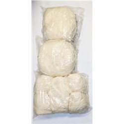 LOT OF 3 CREAM 1 LB BAGS OF 100% ACRYLIC YARN