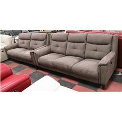 NEW GREY FABRIC ELECTRIC RECLINING 82" SOFA