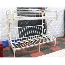 WHITE BUNK BED WITH NO LADDER.
