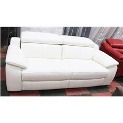 NEW WHITE GENUINE LEATHER 82" ELECTRIC RECLINING