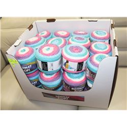 BOX OF 24 BERNAT POP YARN 140, SNOW QUEEN