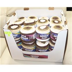 BOX OF 24 BERNAT POP YARN 140, HOT CHOCOLATE