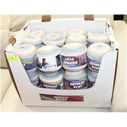 BOX OF 24 BERNAT POP YARN 140, FOGGY NOTION