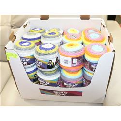 BOX OF 24 BERNAT POP YARN, 12 POP ART,