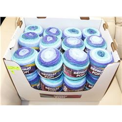 BOX OF 24 BERNAT POP YARN 140, BLUE BLAZE
