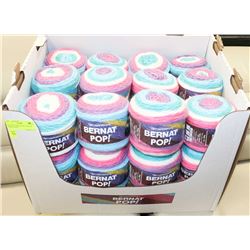 BOX OF 24 BERNAT POP YARN 140, SNOW QUEEN