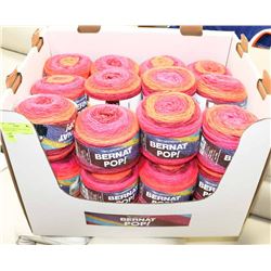 BOX OF 24 BERNAT POP YARN 140, SCARLET SIZZLE