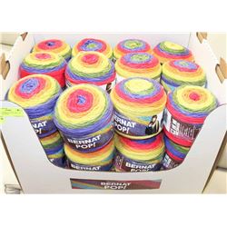 BOX OF 24 BERNAT POP YARN 140, FULL SPECTRUM