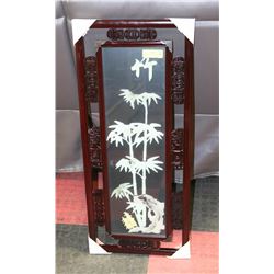 3D GLASS ORIENTAL STYLE FRAMED PICTURE 35"X15"