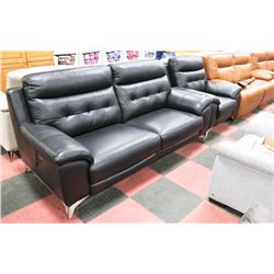 NEW BLACK GENUINE LEATHER ELECTRIC RECLINING