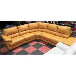 NEW MUSTARD GENUINE LEATHER ELECTRIC RECLINING