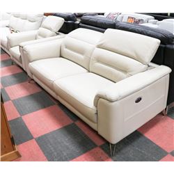 NEW BEIGE GENUINE LEATHER ELECTRIC RECLINING