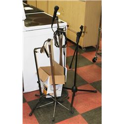 SHURE MICROPHONE WITH 2 STANDS AND GUITAR