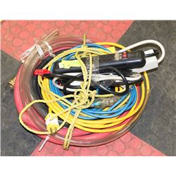 38) BLUE & YELLOW UTILITY ELECTRIC CORDS & HOSES.