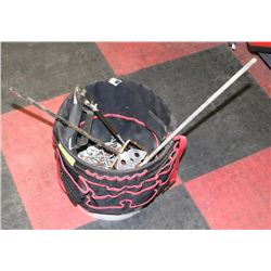 106) TOOL BAG AND PAIL.