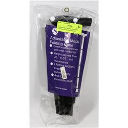 ADJUSTABLE METAL FOLDING CANE, 33-37 INCHES HEIGHT