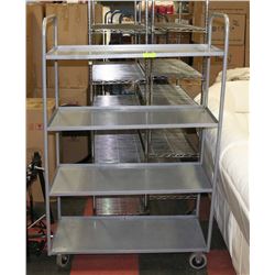 SHELF ON CASTERS 45"X20" - 4 LEVELS - ALL STEEL.