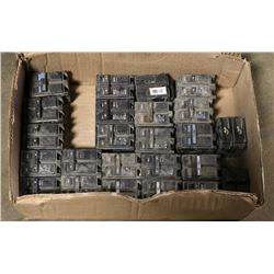 BOX OF ELECTRICAL BREAKERS