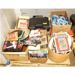 PALLET OF COLLECTIBLES, ELVIS, SPIDERMAN, COKE AND