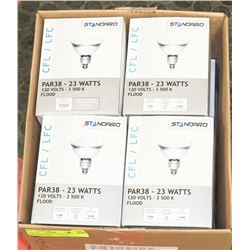 LOT OF 8-  23 WATT PAR 38 CFL LAMP NEW 3500K