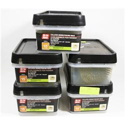 5 CONTAINERS OF GRIP RITE COLATED FENCING NAILS