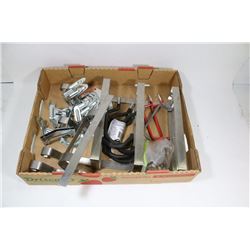 FLAT FULL OF GARAGE HOOKS AND TOOL