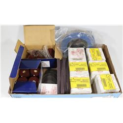 FLAT OF NEW CUT OFF DISCS, SATIN WHEELS AND MORE