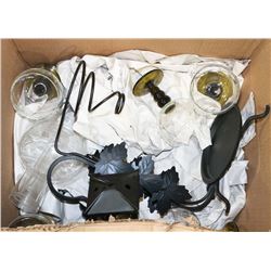 VINTAGE CRYSTAL WINE DECANTER AND 6 CRYSTAL GREEN