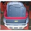 Image 1 : LOT OF 3 TOTES WITH LIDS. 14" X 19" WITH LAUNDRY