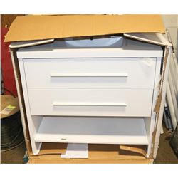 NEW WHITE LUXO 2 DRAWER 37"X22"X 33.5" VANITY