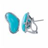 Image 1 : 14KT White Gold 8.34ctw Turquoise and Diamond Earrings