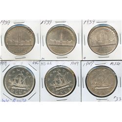 1949 Silver Dollars - Lot of 6