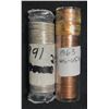 Image 1 : 1963 One Cent & 1991 Twenty Five Cents BU Rolls