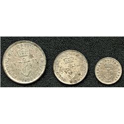 Lot of Three British Colonies Anchor Money.