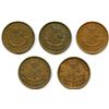 Image 2 : Lot of Ten Bank of Upper Canada Penny Tokens.