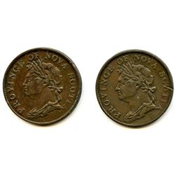 Lot of Two Nova Scotia Half Penny Tokens.